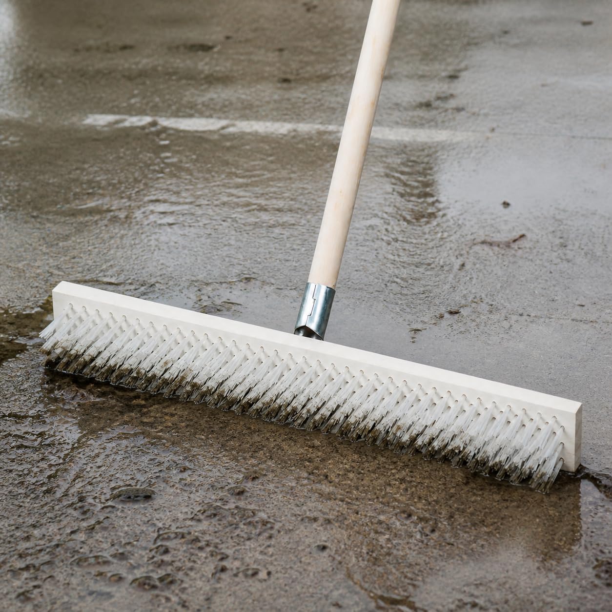 Brosse Nylon Dur, Bois Naturel; 40cm; Plastique