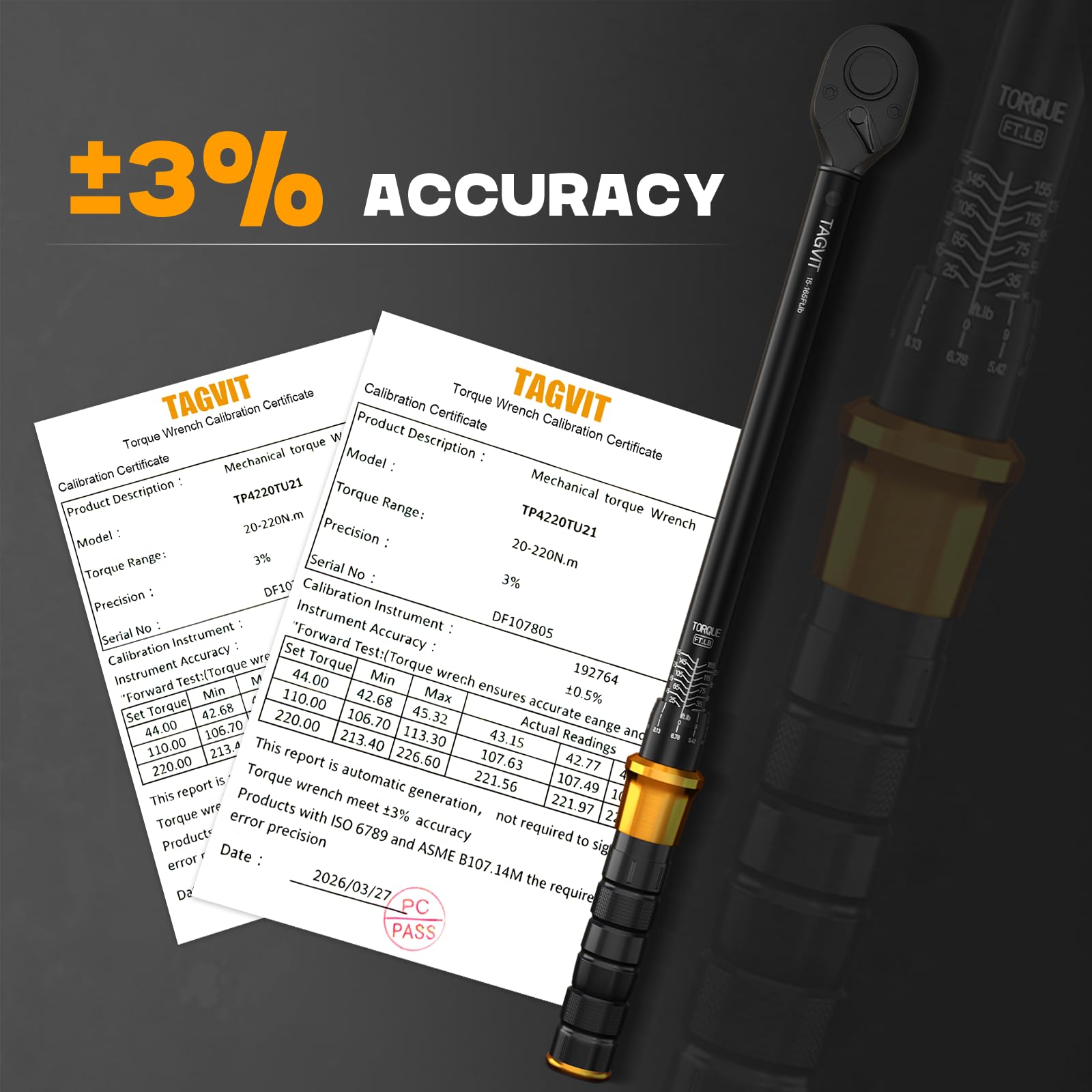 Set di 21 chiavi dinamometriche a scatto da 1/2", 20-220 Nm, precisione ±3%, doppia scala, testa reversibile per auto, pneumatici e moto