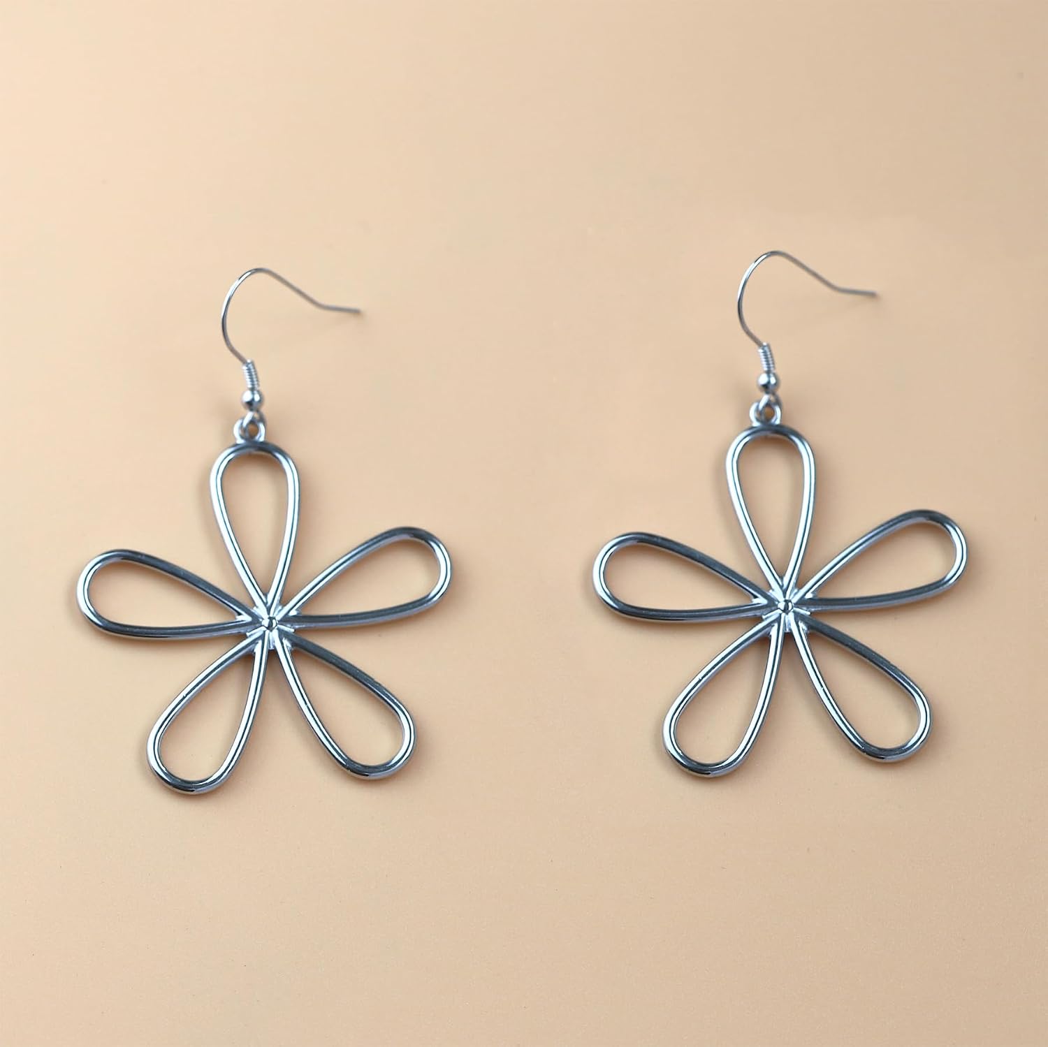 Chunky Geometric Drop Earrings for Women with Sterling Silver Hooks,Hypoallergenic Statement Jewelry Gifts for Her