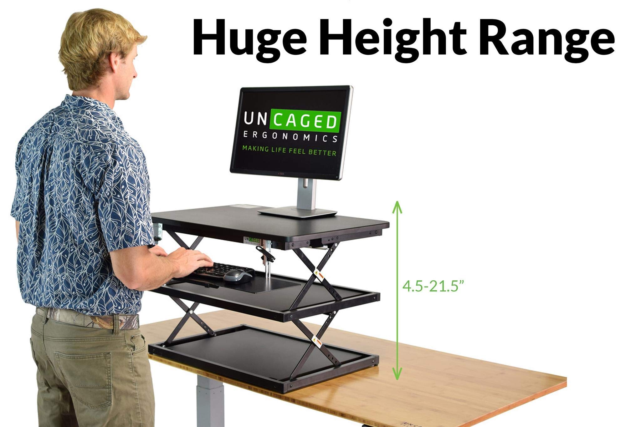 CHANGEdesk Tall Ergonomic Standing Desk Converter with Adjustable