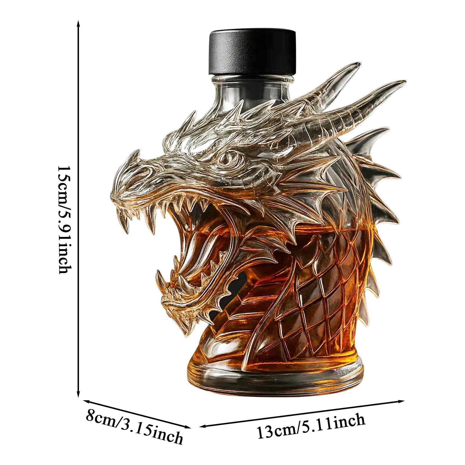 Decanter per liquori fantasy, espositore per whisky con drago, contenitore per liquori artistici, per bar, collezionisti, sculture a tema, birra, vino, ornamento per uomini, ricevimenti di nozze