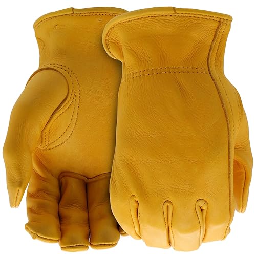 BOSS Men's Premium Grain Deerskin Leather Work Gloves