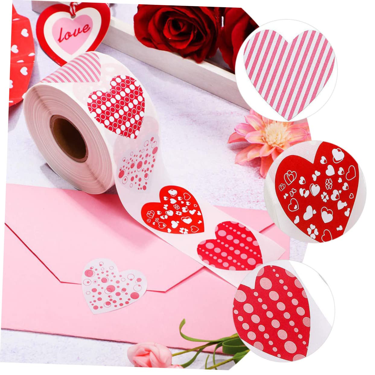 Etichette di Ringraziamento Rotonde, Etichetta Adesiva Adesiva Amore for Sacchetti Regalo Etichetta Adesiva in Rame for San Valentino a Forma di Cuore(5 Stück,2.5X2.5CMx5pcs)