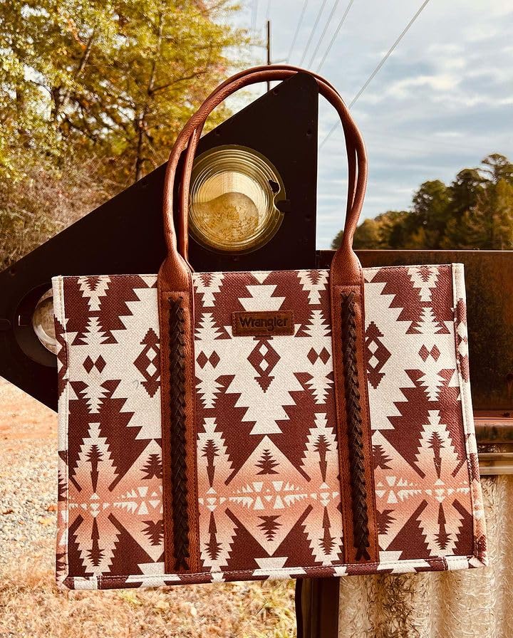 Image of Wrangler Aztec Tote Bag for Women Boho Shoulder Purses and Handbags