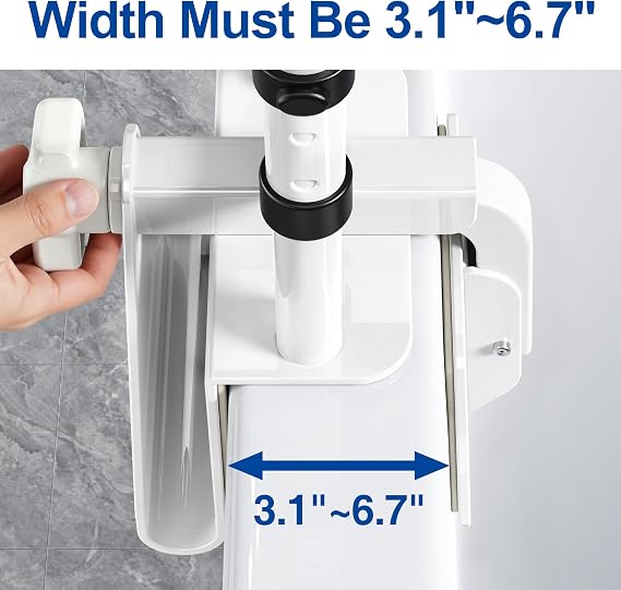 Adjustable Bathtub Safety Rail with Double Grip, 1418 Inch Height Shower Grab Bar for Seniors, Elderly & Disabled, Non-Slip Tub Side Bar Clamp for Bathroom Support