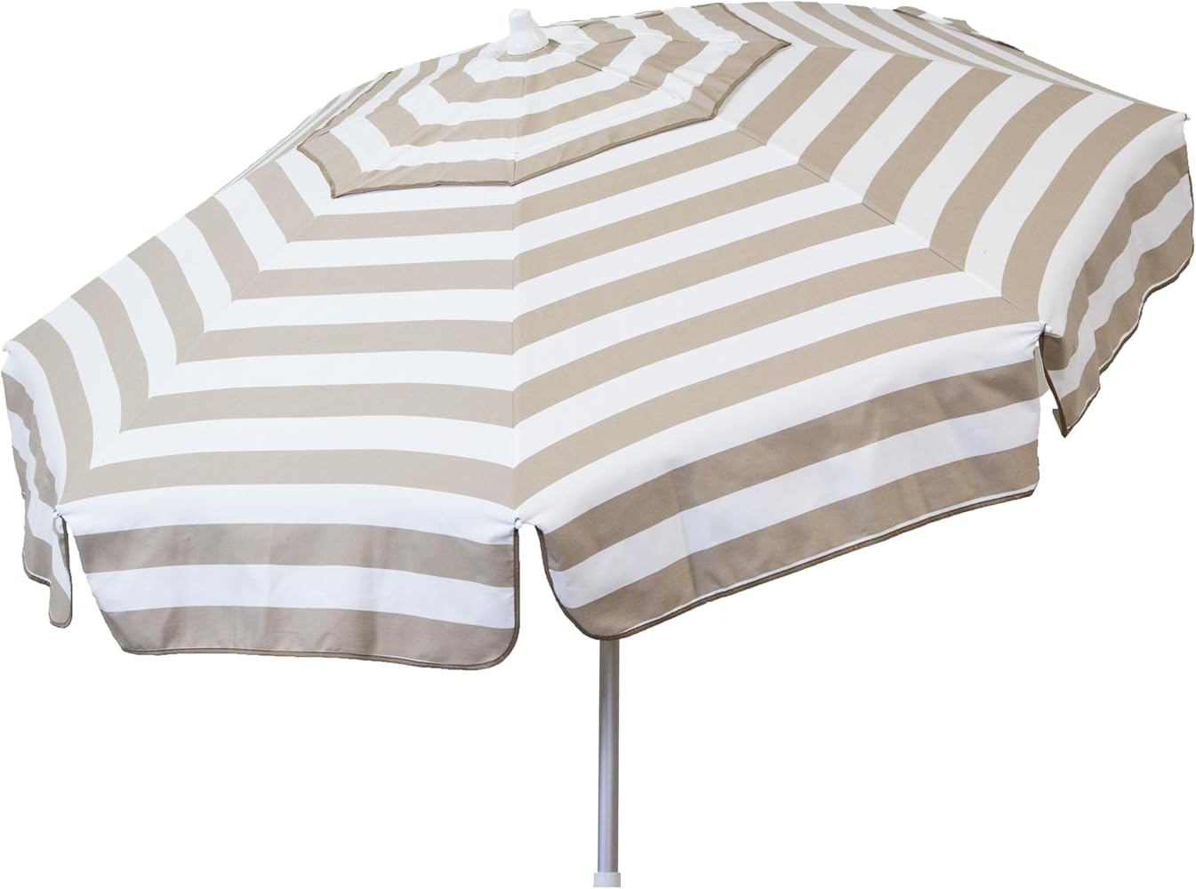 Heininger DestinationGear 1396 Italian 6 ft Patio Umbrella Acrylic Stripes Khaki and White : Clothing, Shoes & Jewelry