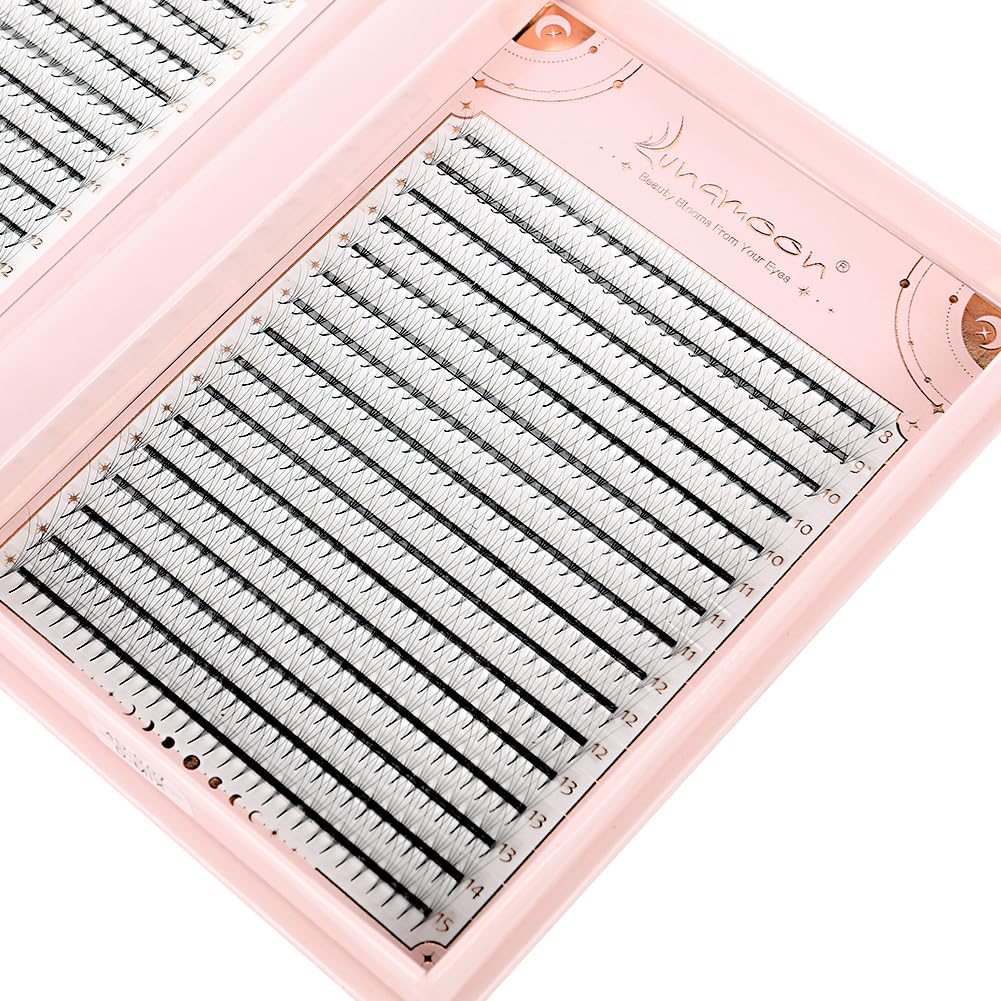 Lunamoon 960pcs Premade Fans Lashes Eyelash Extension 4D Volume Lashes Prefabricated Fan Eyelashes (4D-0.07-D, 8-15mm) - Image 4
