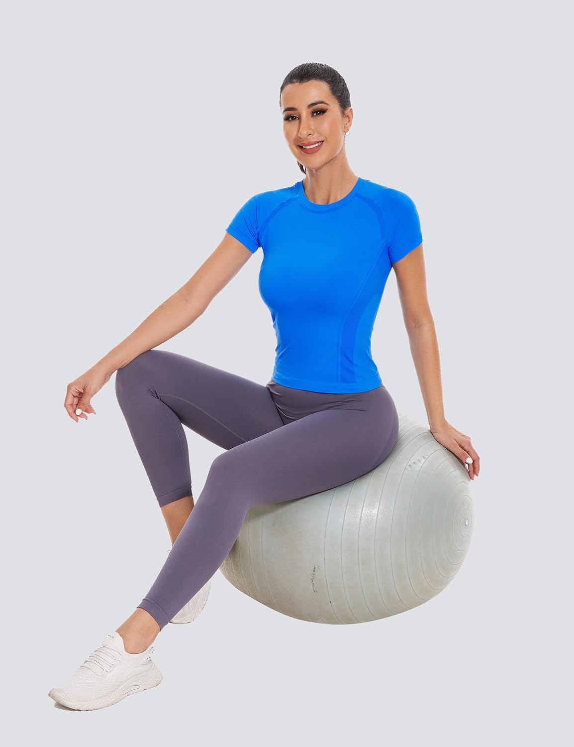 MathCat Short Sleeve Workout Tops for Women,Workout Shirts for Women,Seamless Yoga Athletic Shirts Gym Running Shirts - Image 7