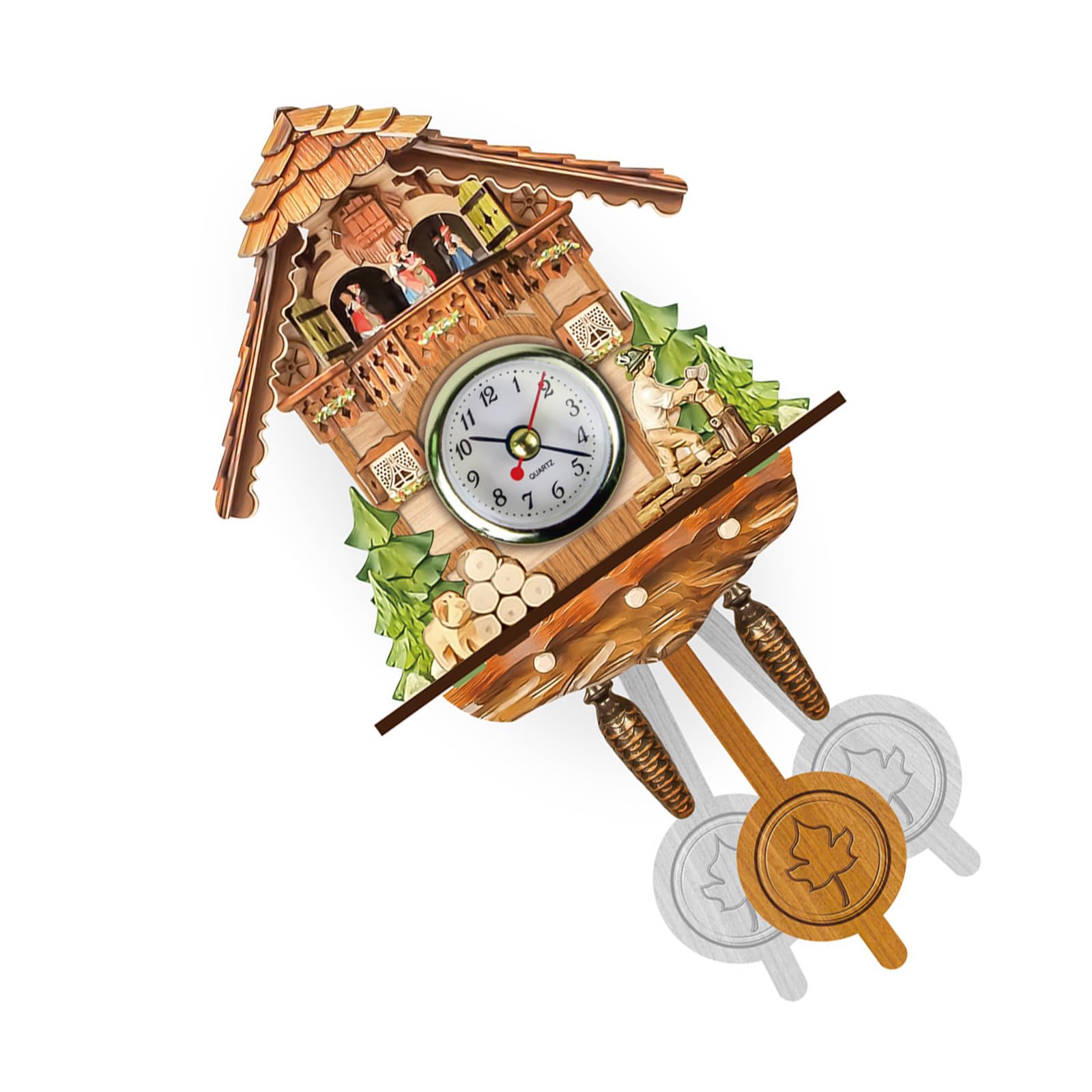 Tsophreniq Durability Wood Bird Clock with Easy Installation for Unique Decorative Touch Timekeeping and Quiet Movement Wall Clock