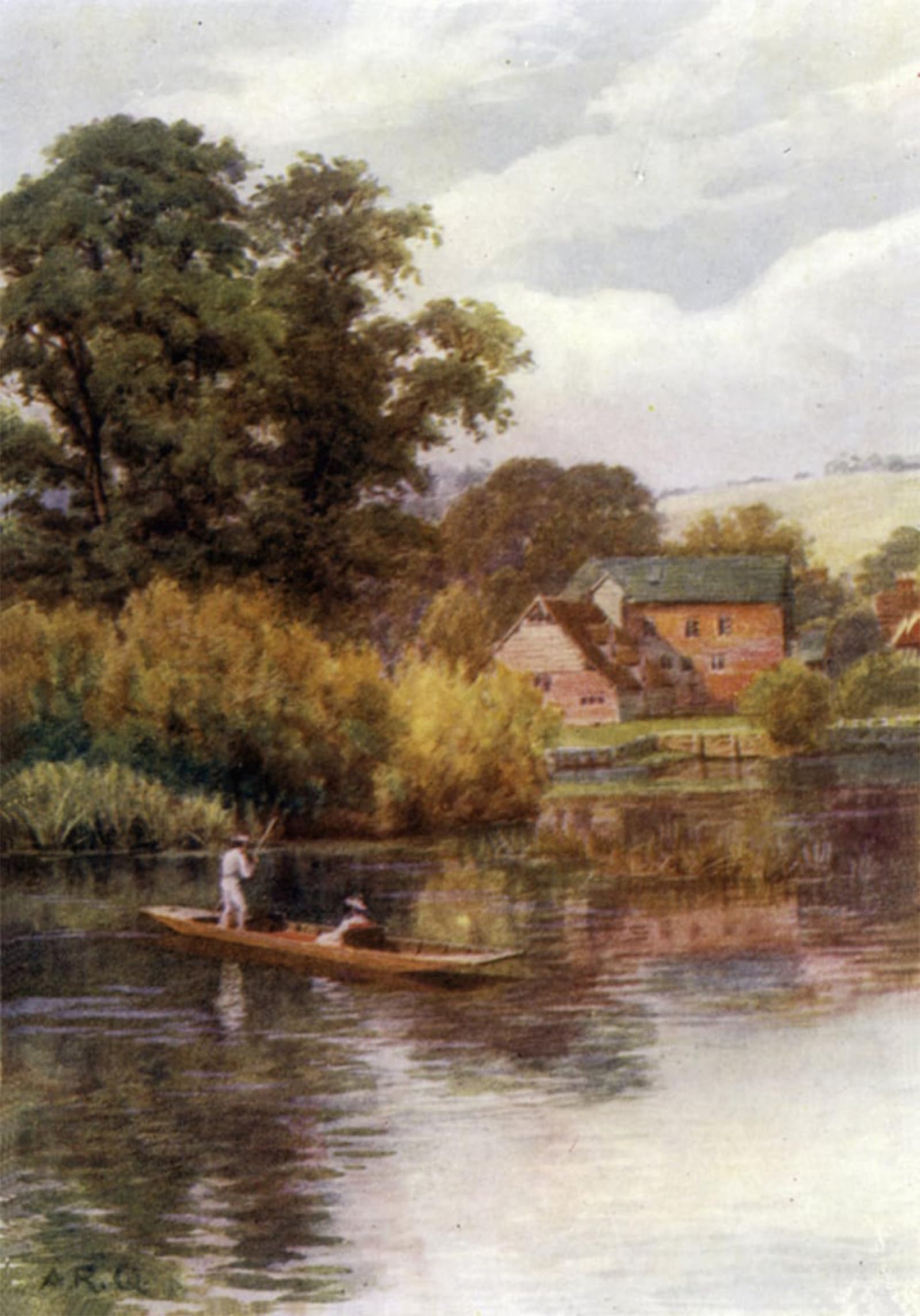 SERENDIPITP Retro Picture Poster Wall Art Pictures Painting Streatley Mill by Alfred Robert Quinton Wall Art Canvas Print for Wall Decor 60x90cm