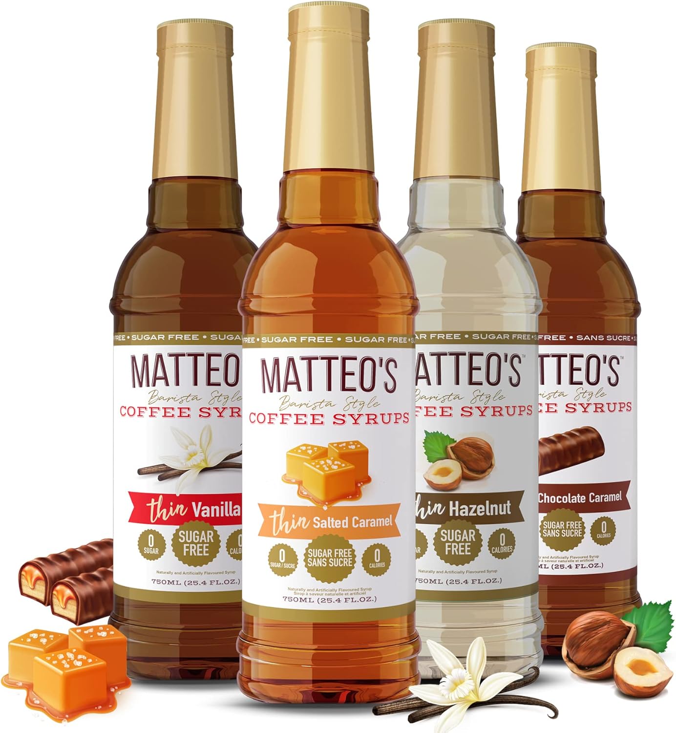 Matteo's Barista Style Sugar Free Coffee Syrup Salted Caramel
