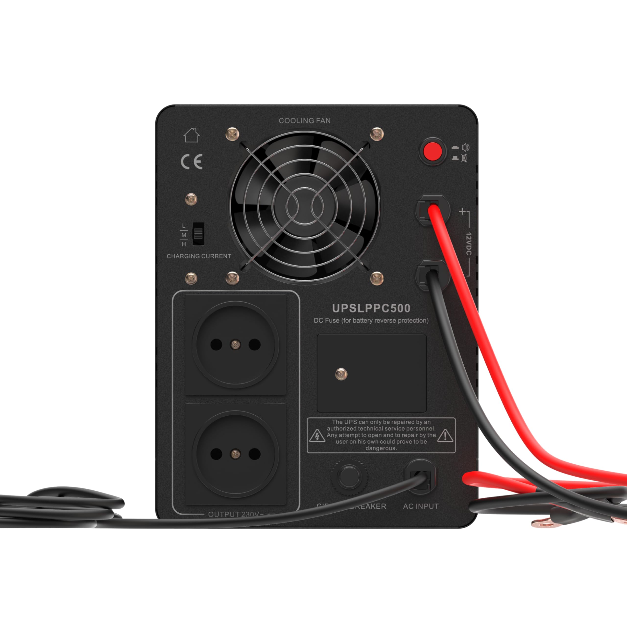 Green Cell SAI 500 W 800 VA PowerCore, Fuente de alimentación de Emergencia con Pantalla LCD, AVR UPS con Onda sinusoidal Pura, conexión de batería Externa, protección contra sobretensión