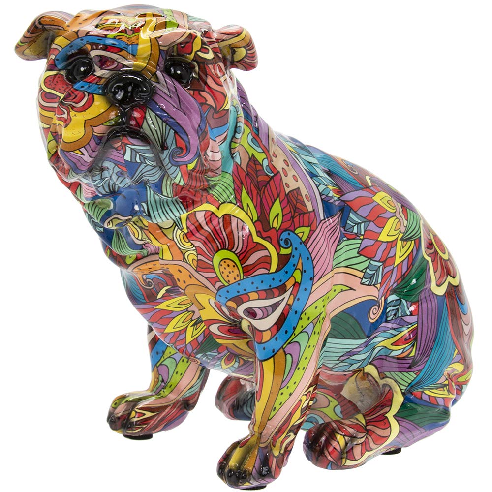 Lesser & Pavey Multicolored Groovy Art Sitting French Bulldog Animal Dog Figurine Statue
