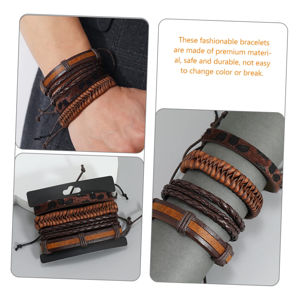 Beavorty 32piezas Brazalete De Cuero Trenzado Ajustable Unisex Para Mujeres y Hombres Joyería Retro De Moda Para Cumpleaños y Días Especiales