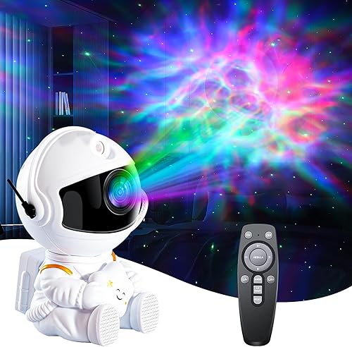 Proyector de luz de astronauta, proyector de galaxia para dormitorio con control remoto, proyector de estrellas, luz de galaxia, luz nocturna para