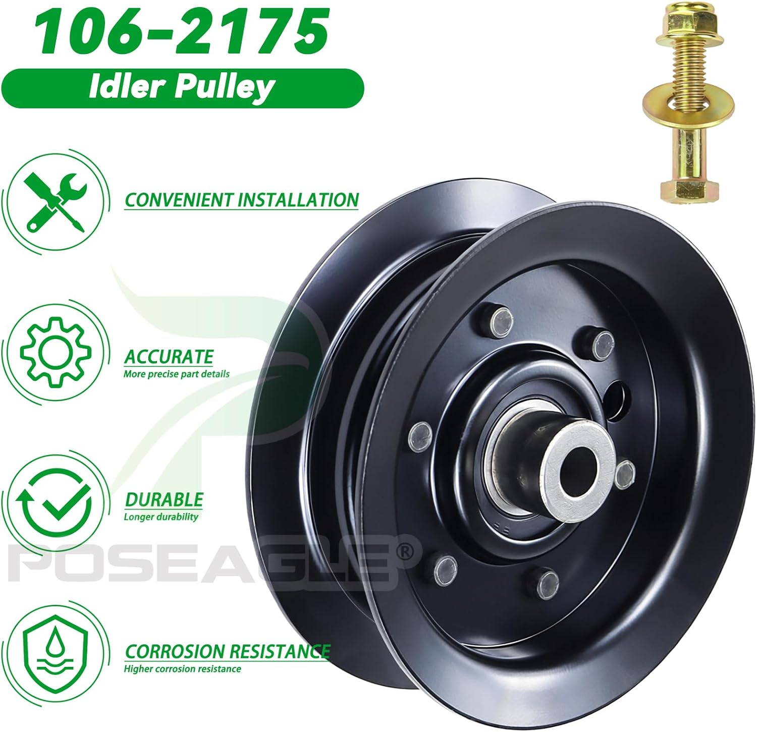 2 Pack 132-9420 Flat Idler Pulley Replaces 106-2175 Flat Idler Pulley for Toro 50" 42" Timecutter SS5000 SS4235 SS4225 MX5060 SS5060 MX5050 Z5000 Z4200 MX5000 SS4200 Z5035 Riding Mowers