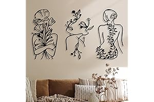 3 Pcs Metal Wall Art Decor, Modern Minimalist Abstract Woman Wall Art,...