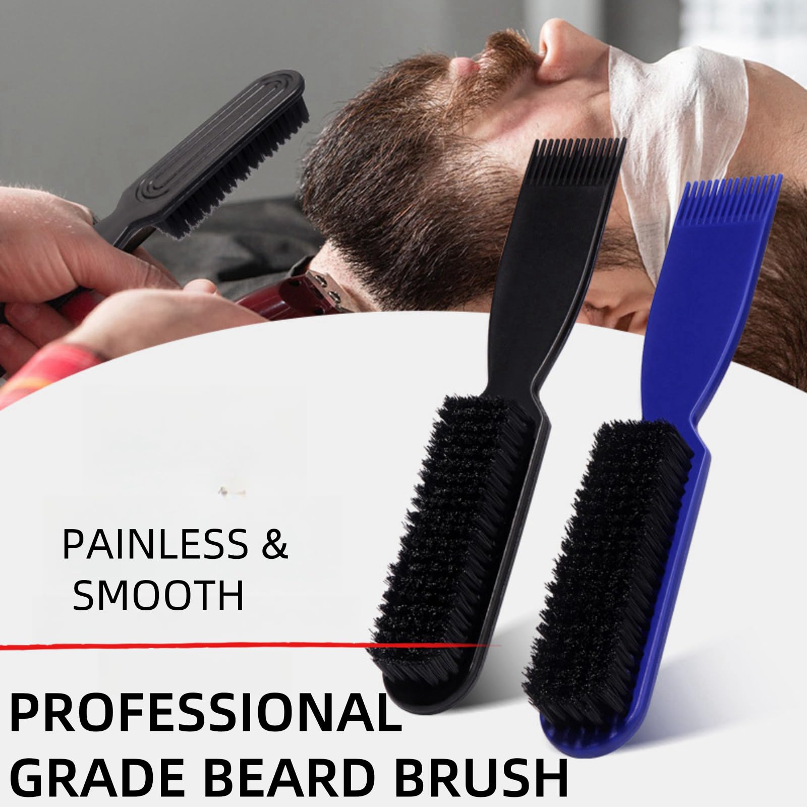2pcs Beard Brush | Pocket Comb for Men for Beard Grooming, Fine & Coarse Teeth, 7.3 Inches Long, Hair Styling & Moustache Care | Compact Comb, Portable Mens Accessories