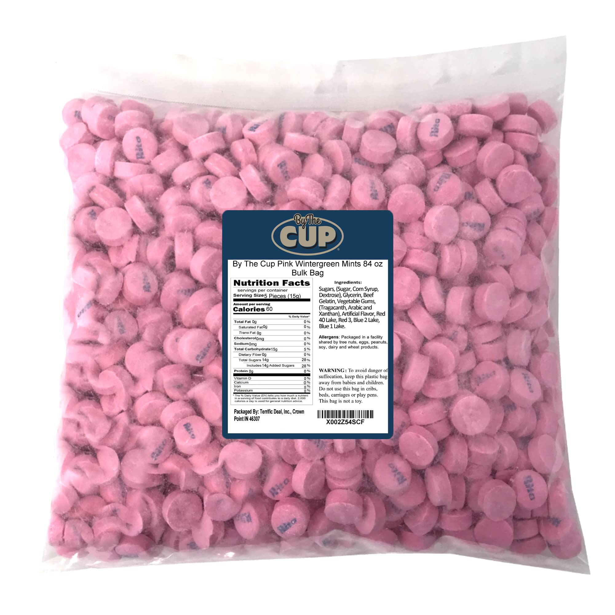 By The CupPink Wintergreen Mints 84 oz Bulk Bag