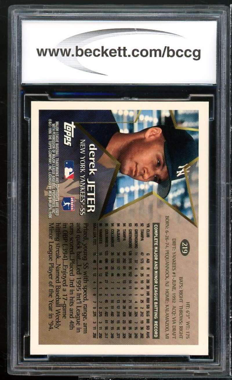 Amazon.com: Derek Jeter Card 1996 Topps #219 BGS BCCG 9 Near Mint+