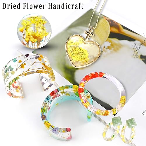 Vista 50 de Augshy 141 flores secas prensadas para resina, flores secas naturales reales prensadas para manualidades, moldes de resina, álbumes de recortes, 5