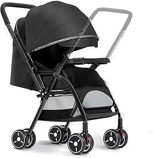 ベビーカー 両対面 折りたたみ コンパクト 軽量 新生児～3歳 リクライニング 日除け 覗き窓 安全規格認証