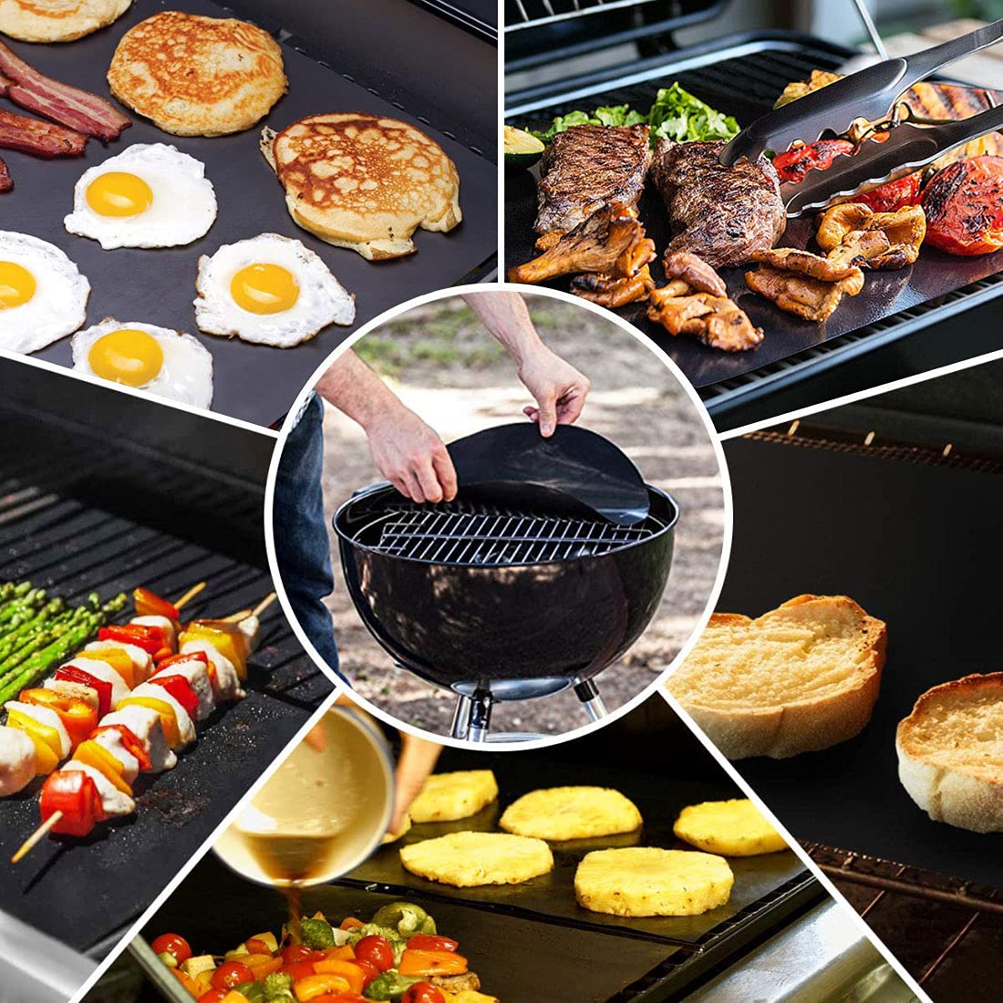 5 Stück Runde Grillmatten – Hitzebeständig Bis 260°C, Wiederverwendbar & Antihaft