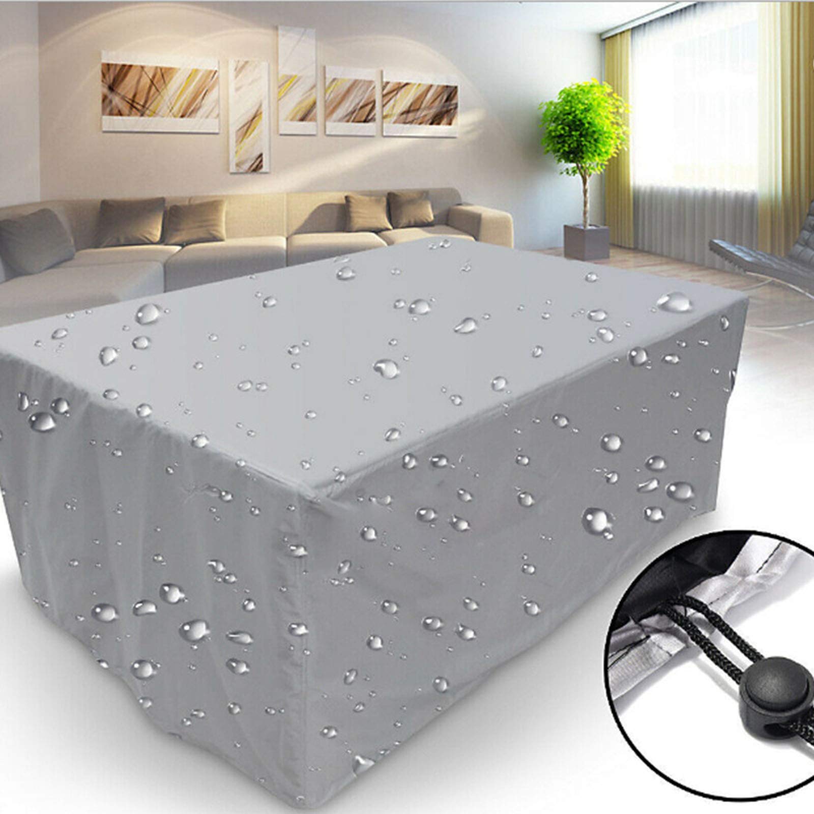 Fodera per mobili da Giardino 127x127x67cm, Fodere per mobili da Esterno Rettangolare Impermeabile, Impermeabile, Antivento, Anti-UV, Fodere per mobili da Esterno in Tessuto Oxford
