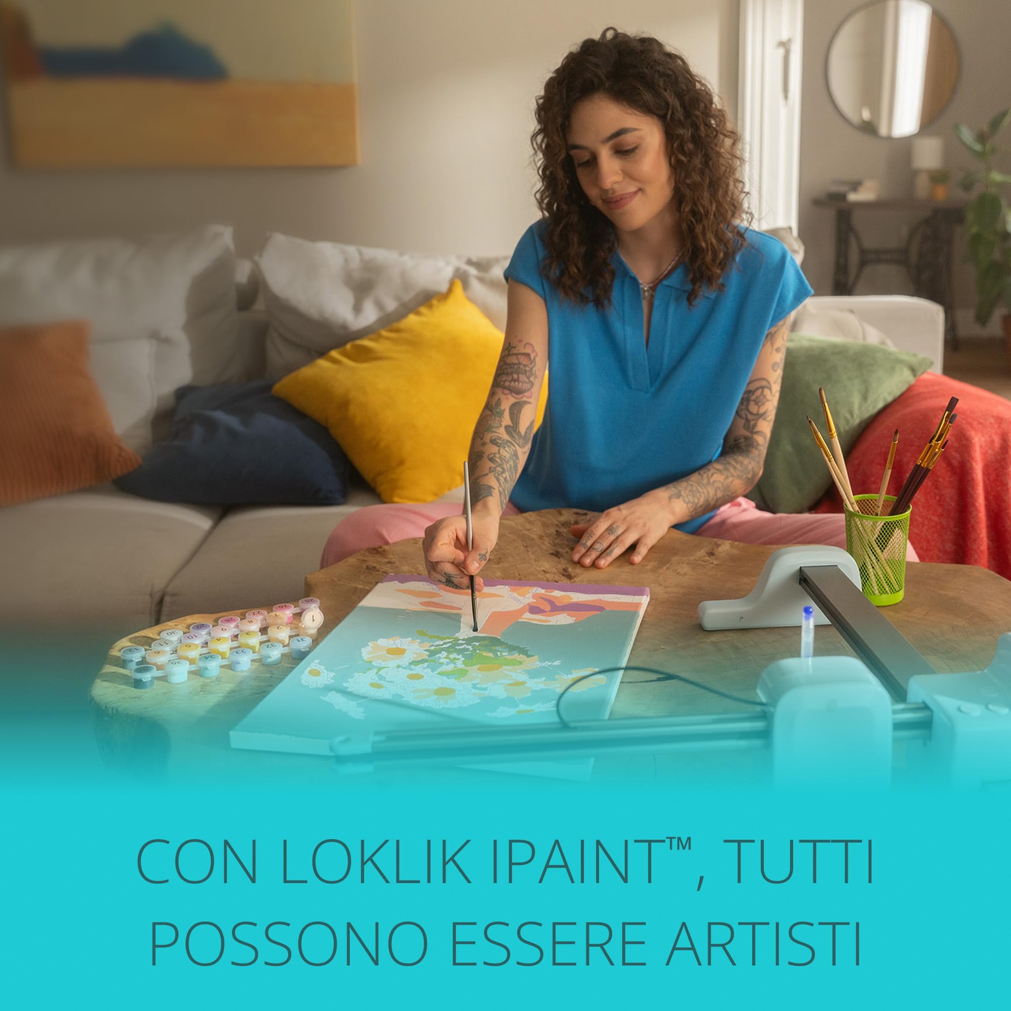 LOKLiK iPaint - Macchina da disegno con numeri alimentata per tessuto, legno, tela, cartone, vetro e altro ancora, ideale per tufting, trapunta, ricamo, regali fatti a mano e arti creative