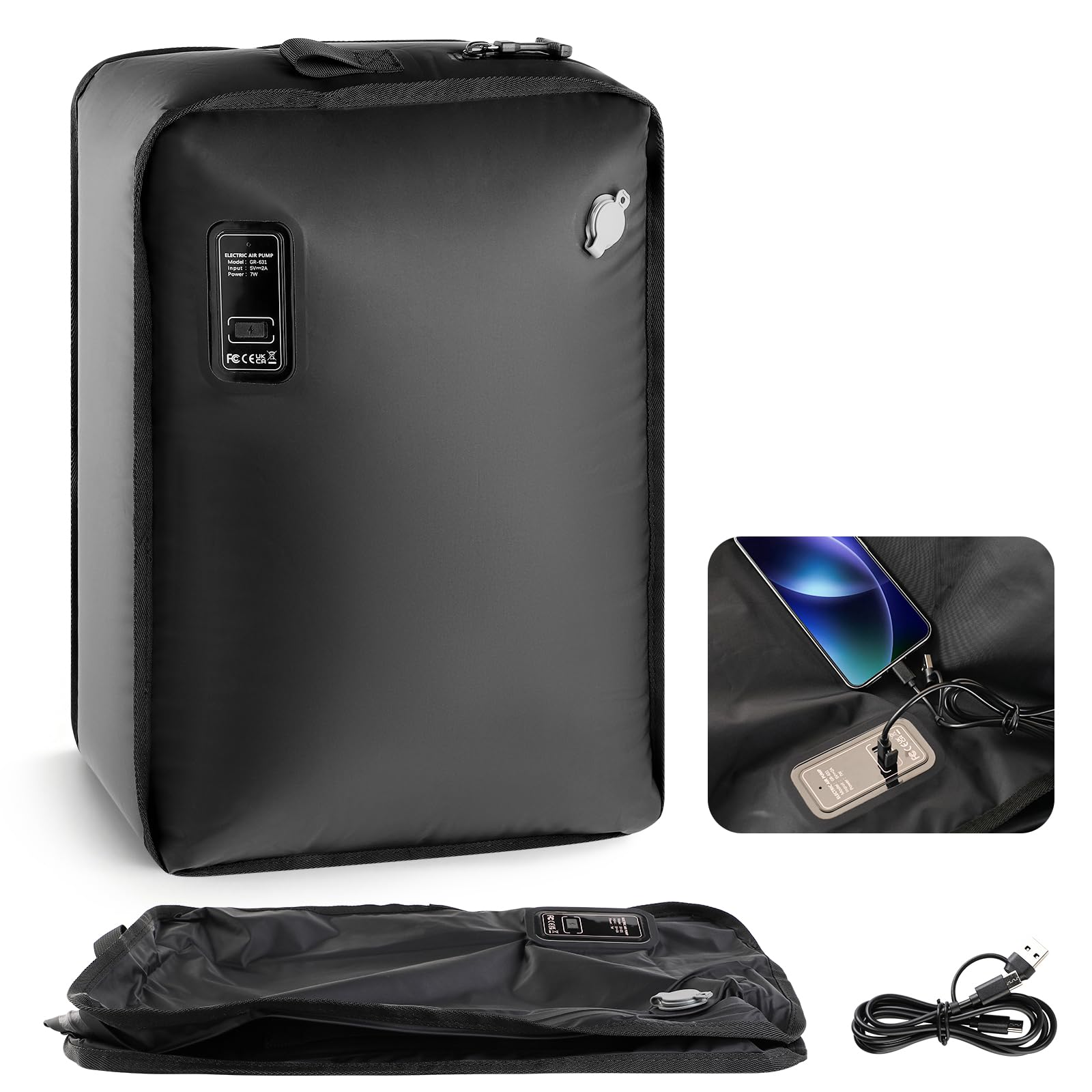 Photo 1 of Travel Vacuum Bag(Built-in Electric Vacuum Pump), 28L Vacuum Bags for Travel, USB-C Powered, One-Touch Automatic Vacuum Suctions, IP67 Waterproof(43L)