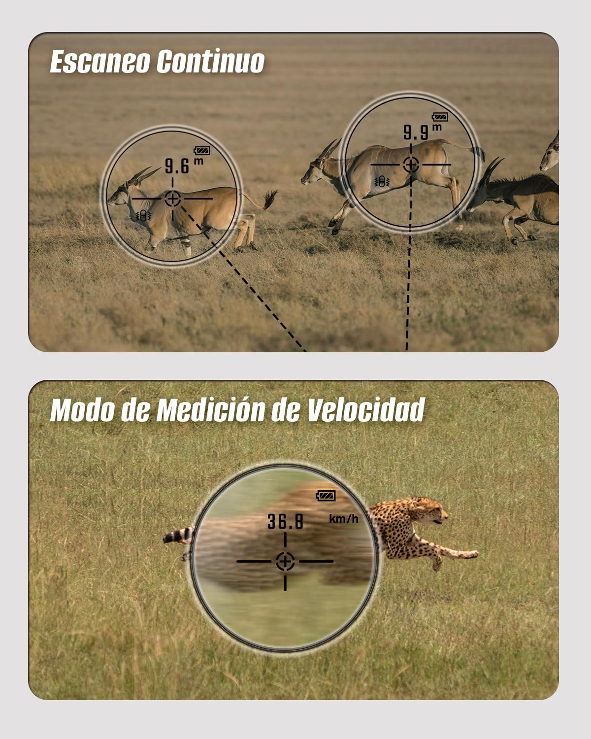 Inkerma Telémetro Caza 1000/1200M Recargable 6X LCD Ángulo Compensación Pendiente Velocidad Escaneo Hunter-E