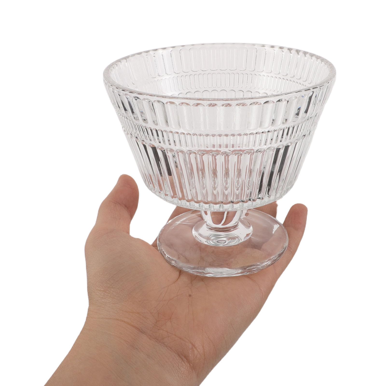 Set 4 Coppette da Gelato in Vetro 9oz Piedistallo, Resistente al Calore e Facili da Pulire, per Feste e Riunioni Informali