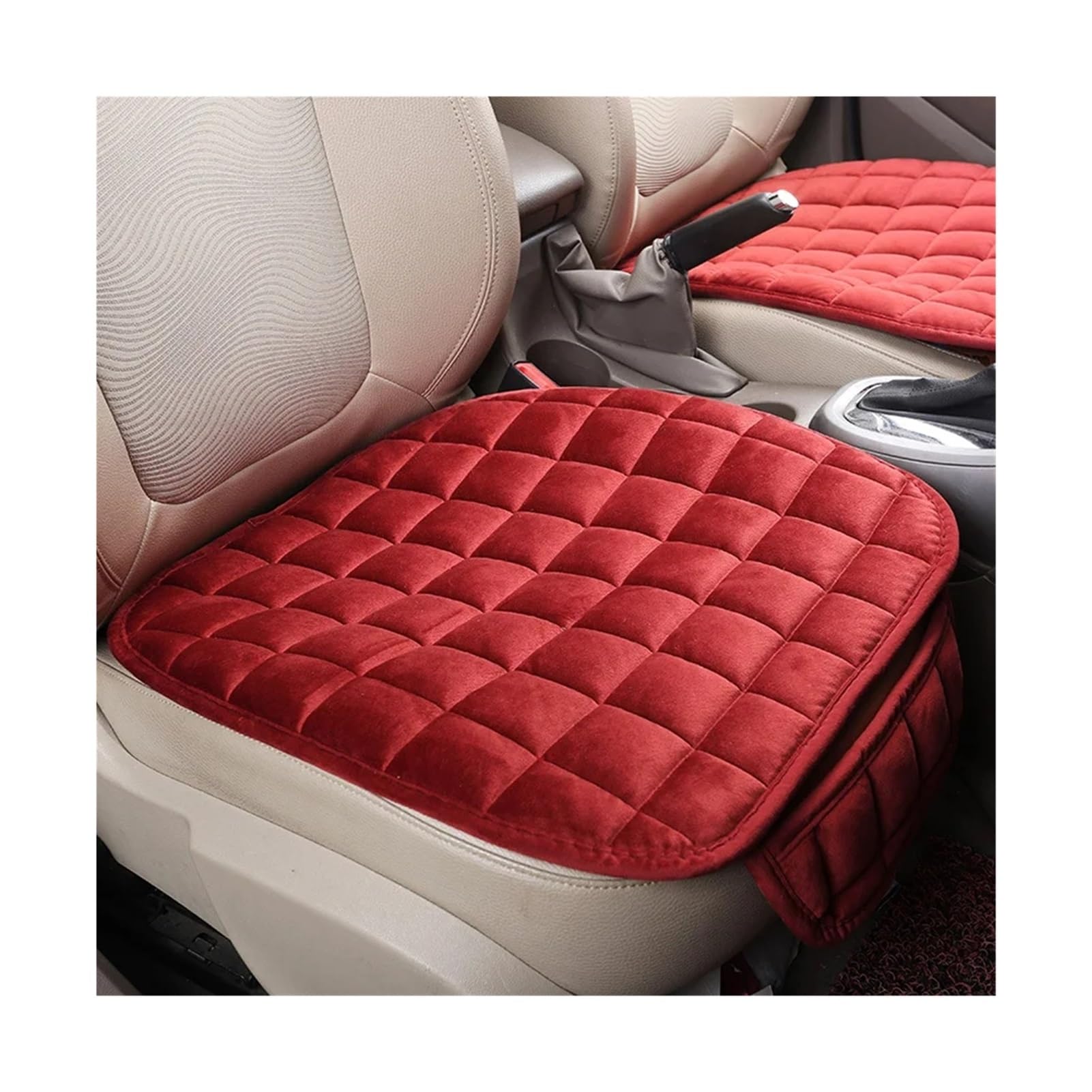 Vekoro Universal Cushion Anti-slip Front Chair Seat Breathable Pad Car Protector(Red)