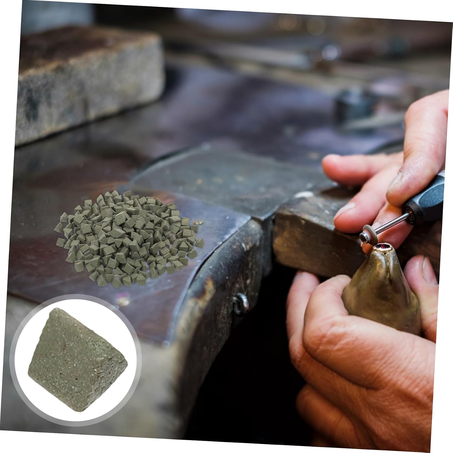 PRETYZOOM 1 Triangle Buffing Abrasive for Grinding and Craft Polishing High Density Material for Jewelry Making and Surface Finishing