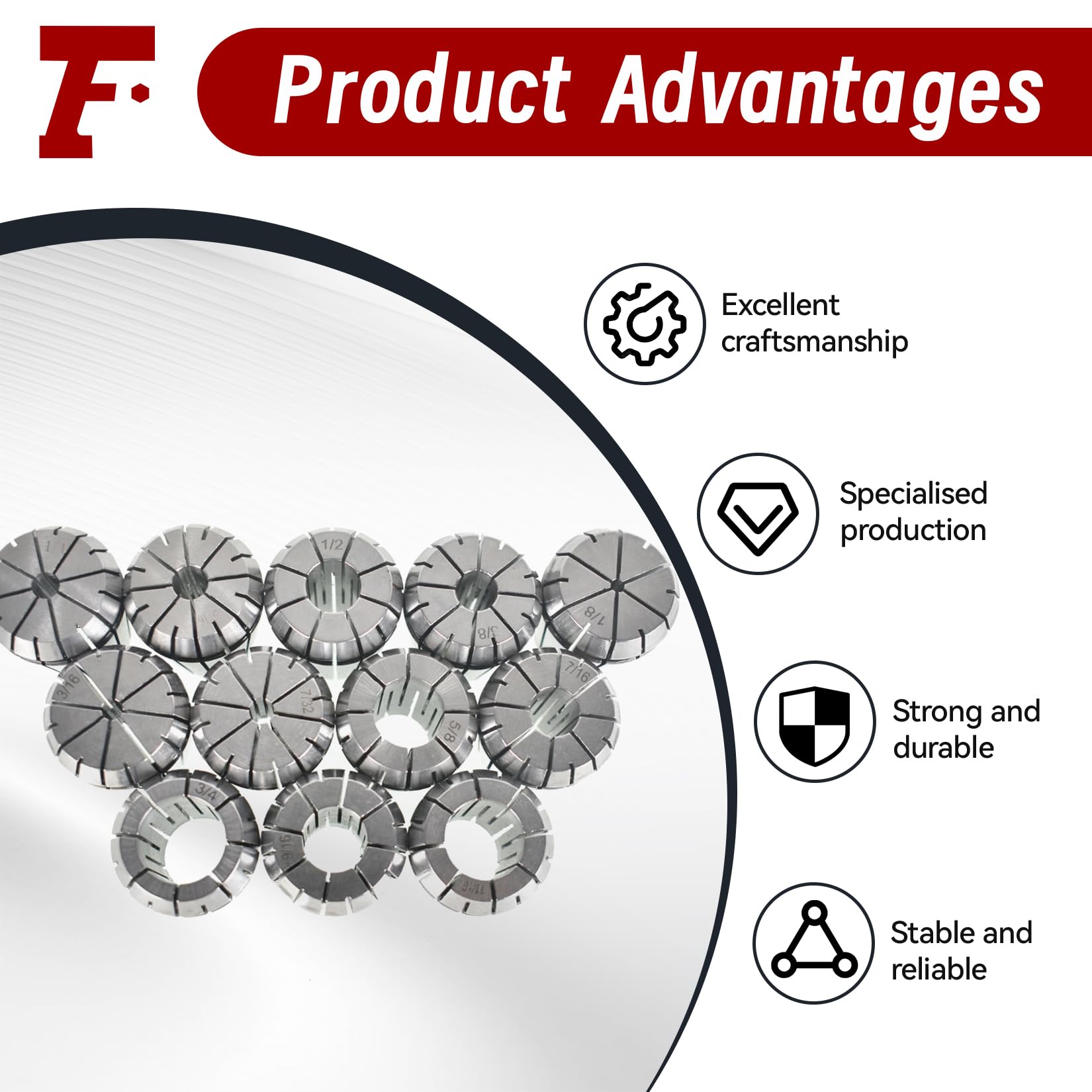 Set di 12 pinze di precisione Super Accuracy da 1/8"-3/4" ER32 ER-32 con Misure 9/16 5/8 11/16