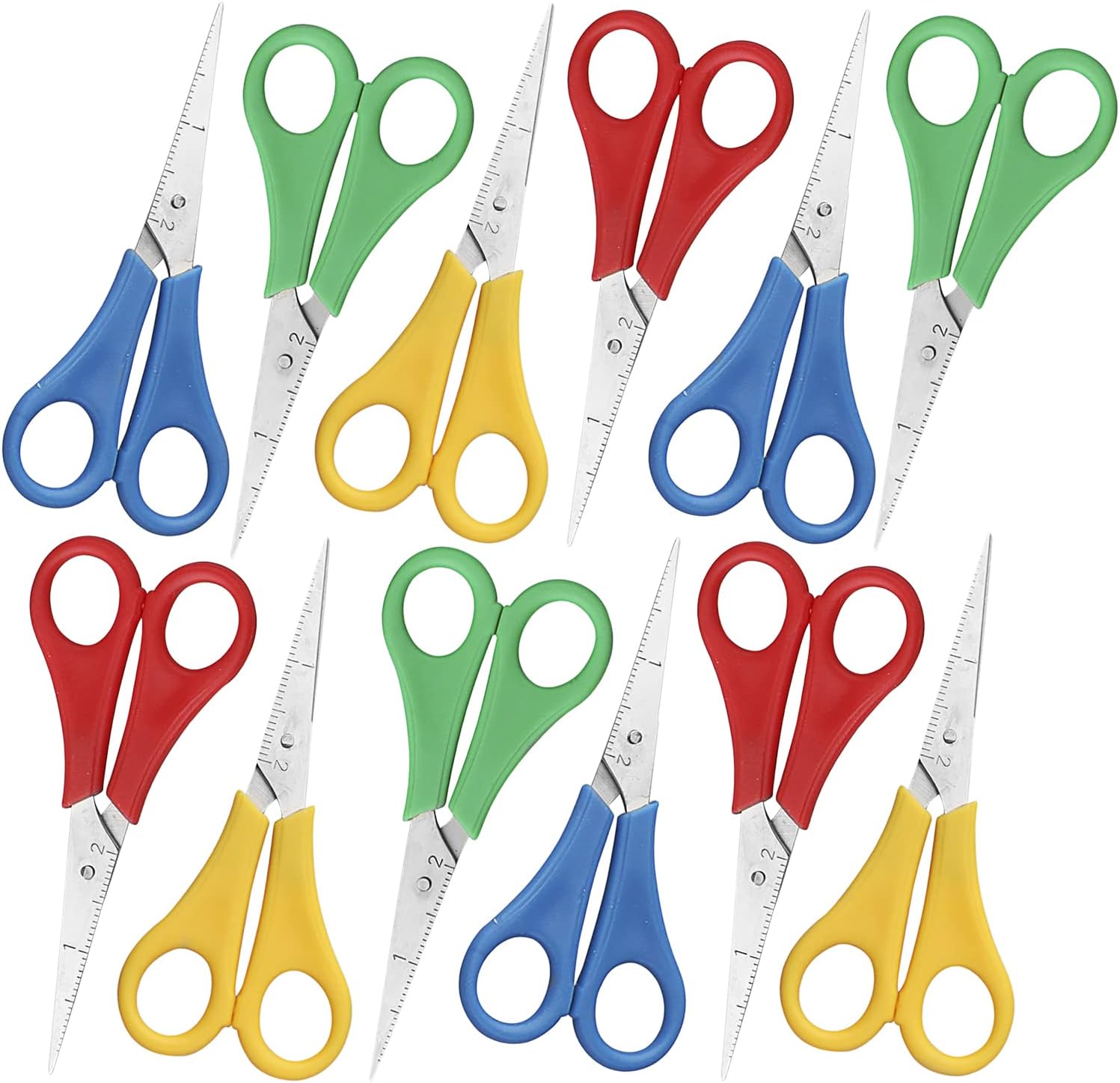 Kids Scissors 36 Count Pointed Kids Scissors with Stainless Steel Ruled Blade Right and Left Handed Scissors, Variety Colors Scissors for School Kids, Kid Scissors, Craft Scissors, School Scissors