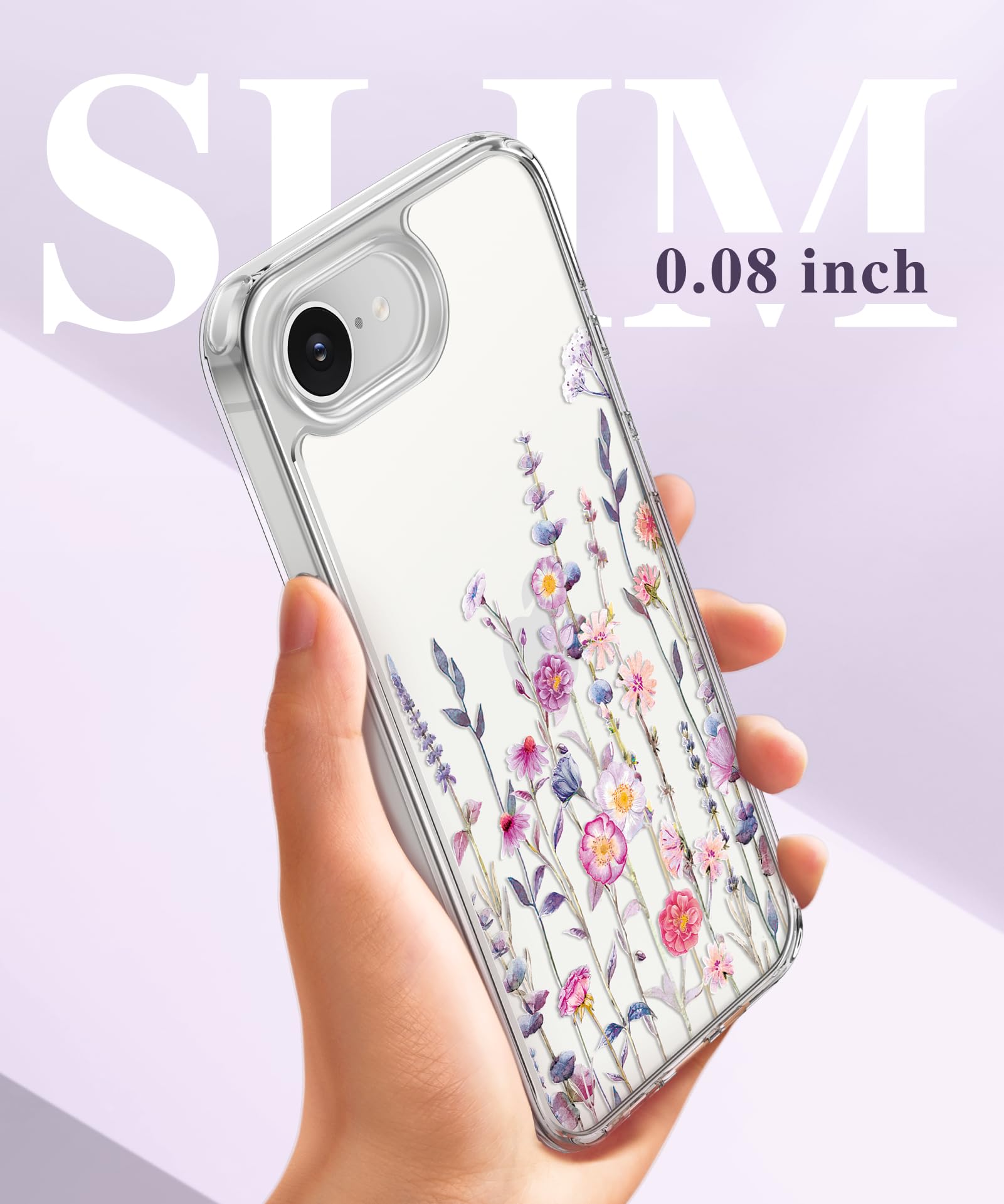 GVIEWIN For IPhone 13 Pro Max Case Floral, With Screen Protector&Camera Lens Protector,[Non Yellowing] Soft Shockproof Clear Phone Protective Cover For Women, Flower Pattern Design 6.7"(Floratopia - View #6