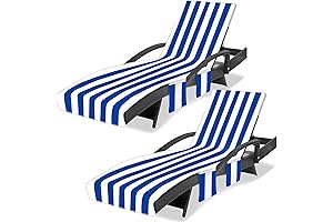 Chaise Lounge Towels - Lounge Chair Covers with 3 Pockets