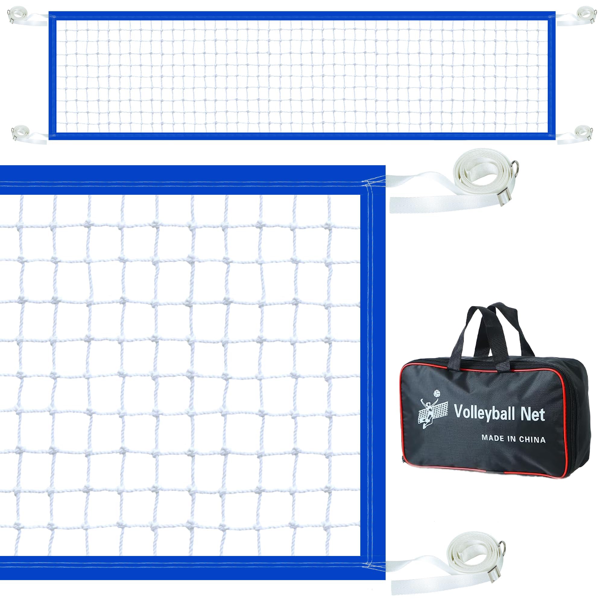 Red de voleibol de repuesto para piscina, longitud ajustable de 15 a 26 pies (solo red) | Hebilla de acero anti-UV y duradera universal para juego de red de voleibol de piscina