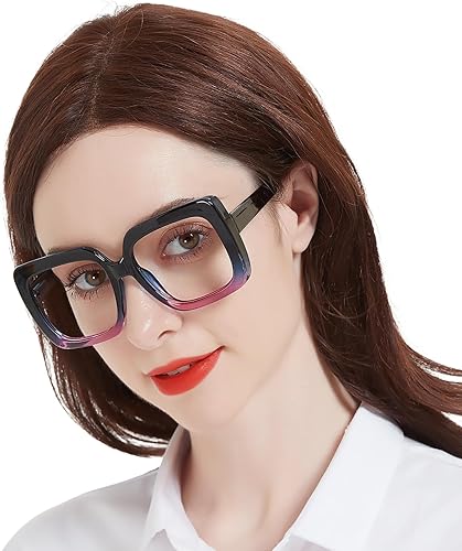 OCCI CHIARI Lentes de lectura grandes azules para mujer, nerd, lectores 2.5 x (1.0 1.25 1.5 1.75 2.0 2.25 2.5 2.75 3.0 3.5 4.0 5.0 6.0) disponible en Yaxa Peru