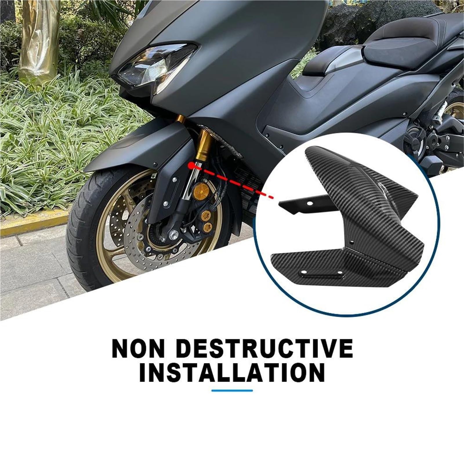 Parafango Ruota Anteriore Moto Per Yamaha TMAX530 TMAX560 2015-2021 In Plastica ABS Paraspruzzi