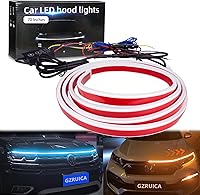 Vista 27 de Tira de luz para capó de automóvil, 79 pulgadas, tira de luces LED blancas para capó, flexible, impermeable, escaneo dinámico DC12V, luces