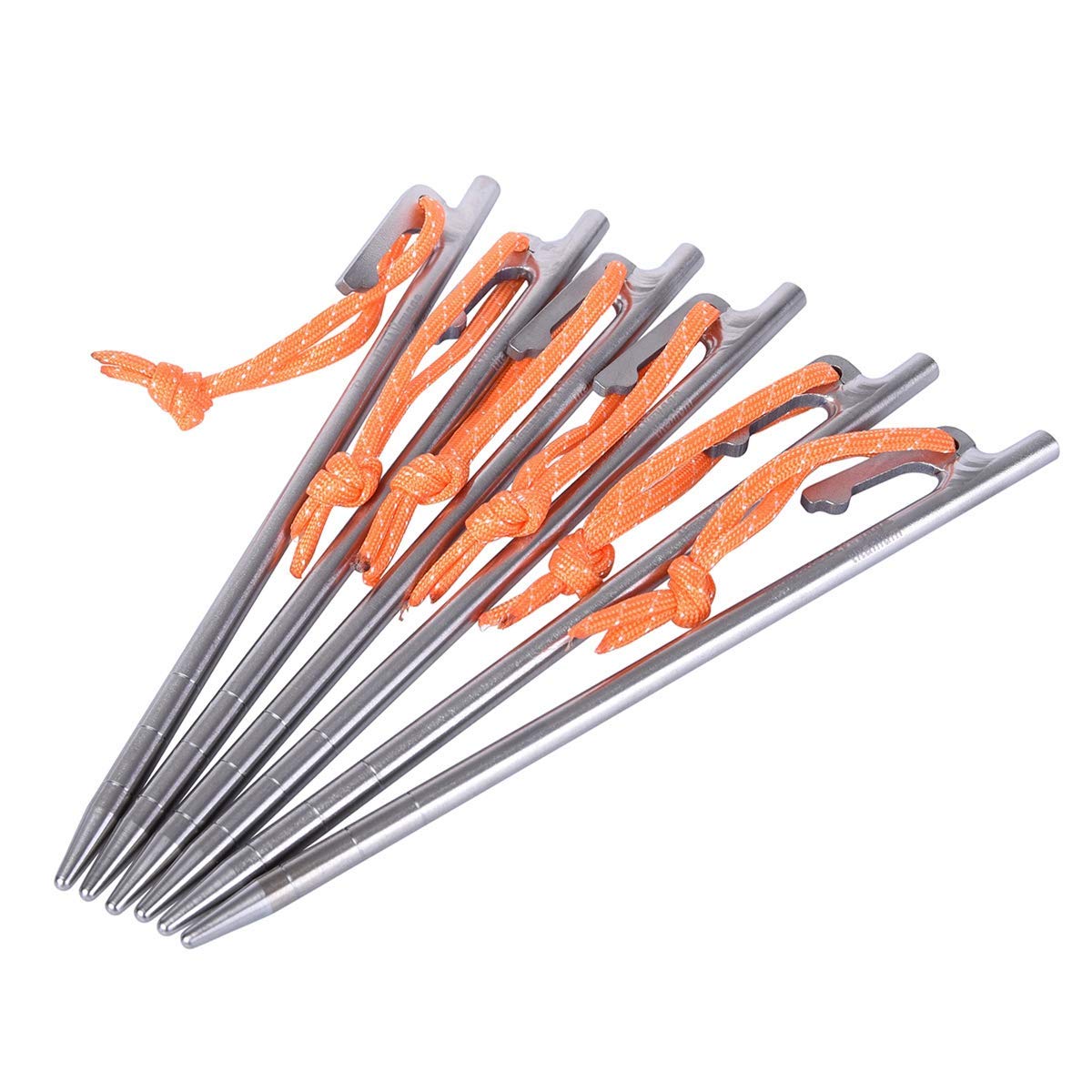 Titanium Tent Stakes,Heavy-Duty Titanium Alloy Tent Stakes Pegs Solid Tent Spikes kit for Camping Tents Rocky Place Sand Snowfield Grassland Mountain Hard Ground