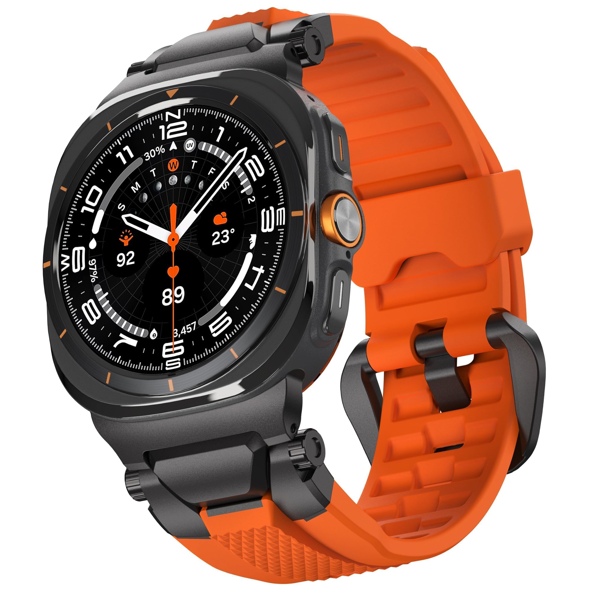 ULTIMAL Bracelet de montre pour Samsung Galaxy Watch Ultra 47 mm (2024) compatible avec Samsung Watch Bracelet pour homme Bracelet de sport robuste en TPU et métal de qualité supérieure