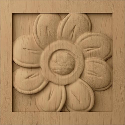 Ekena Millwork ROS03X03X00SFRW Small Sunflower Square Rosettes, Brown