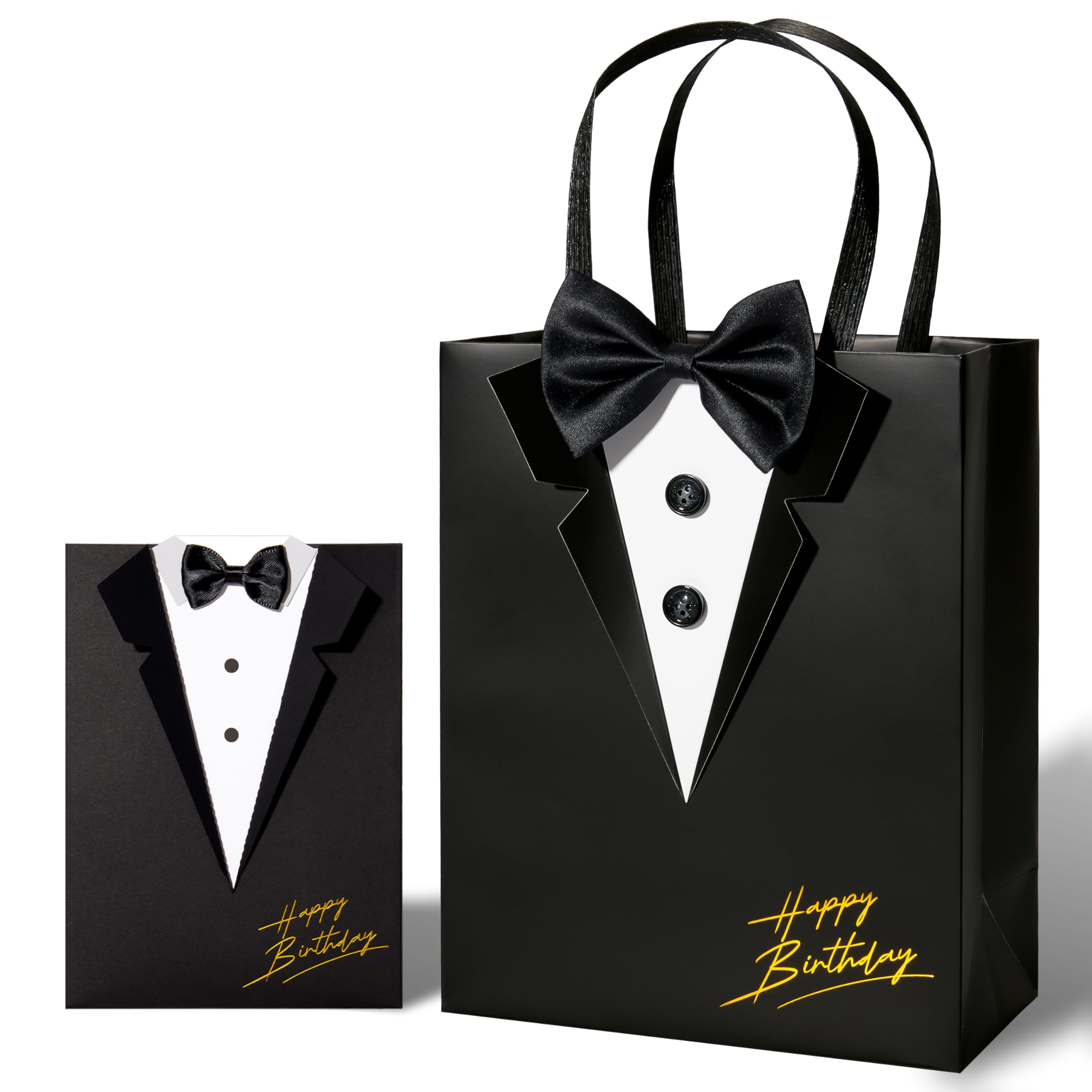 Pigeon Poros Birthday Gift Bag Set - Includes Bag, Tissue, Card & Envelope (White, 12.6x4.7x10.3")
