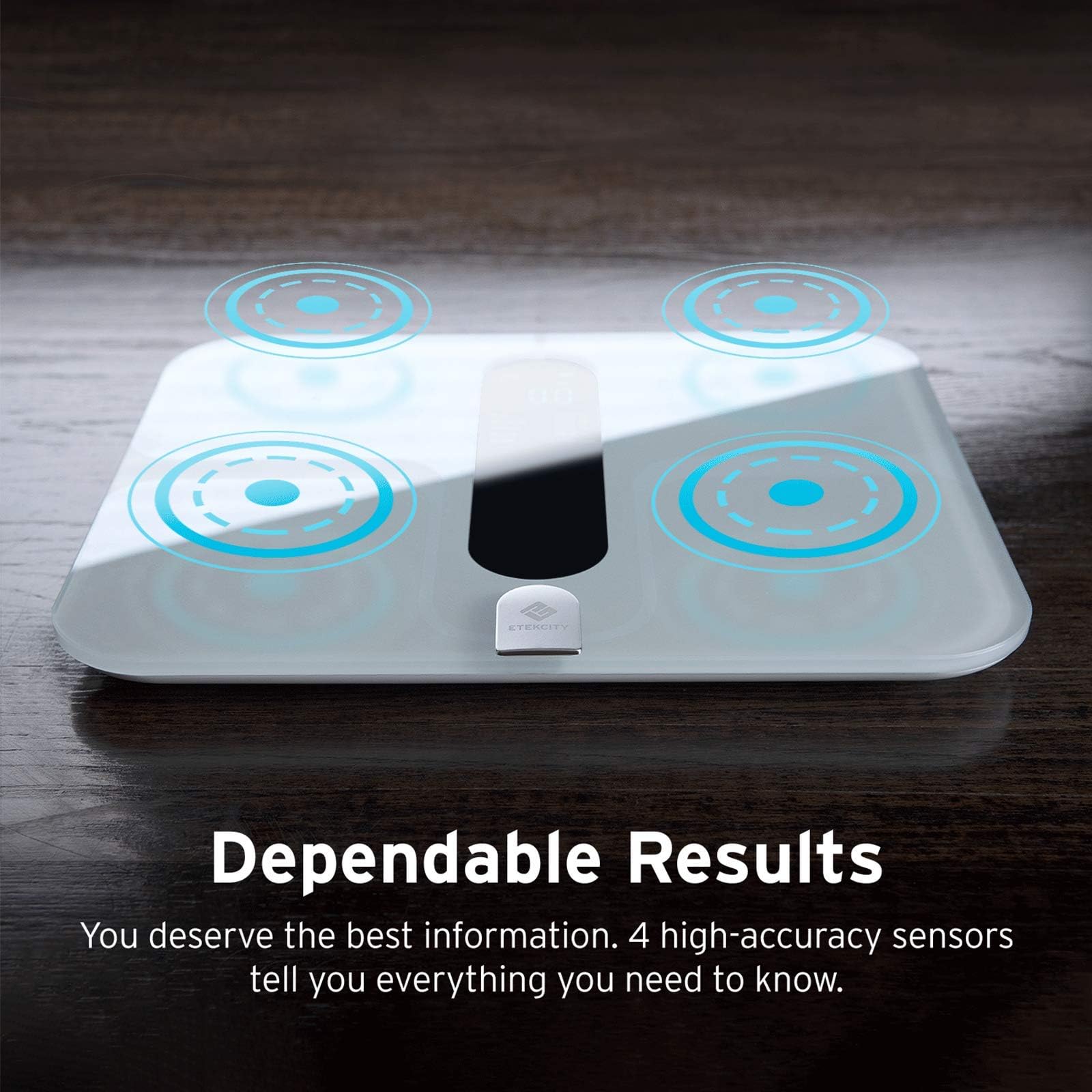 Etekcity Körperfettwaage WLAN, Smart Waage Personen mit Körperfett und Muskelmasse Personenwaage digital für Körperfett, Extragroße Oberfläche mit USB-Ladekabel überwacht 13 Körperwerte, 180 kg