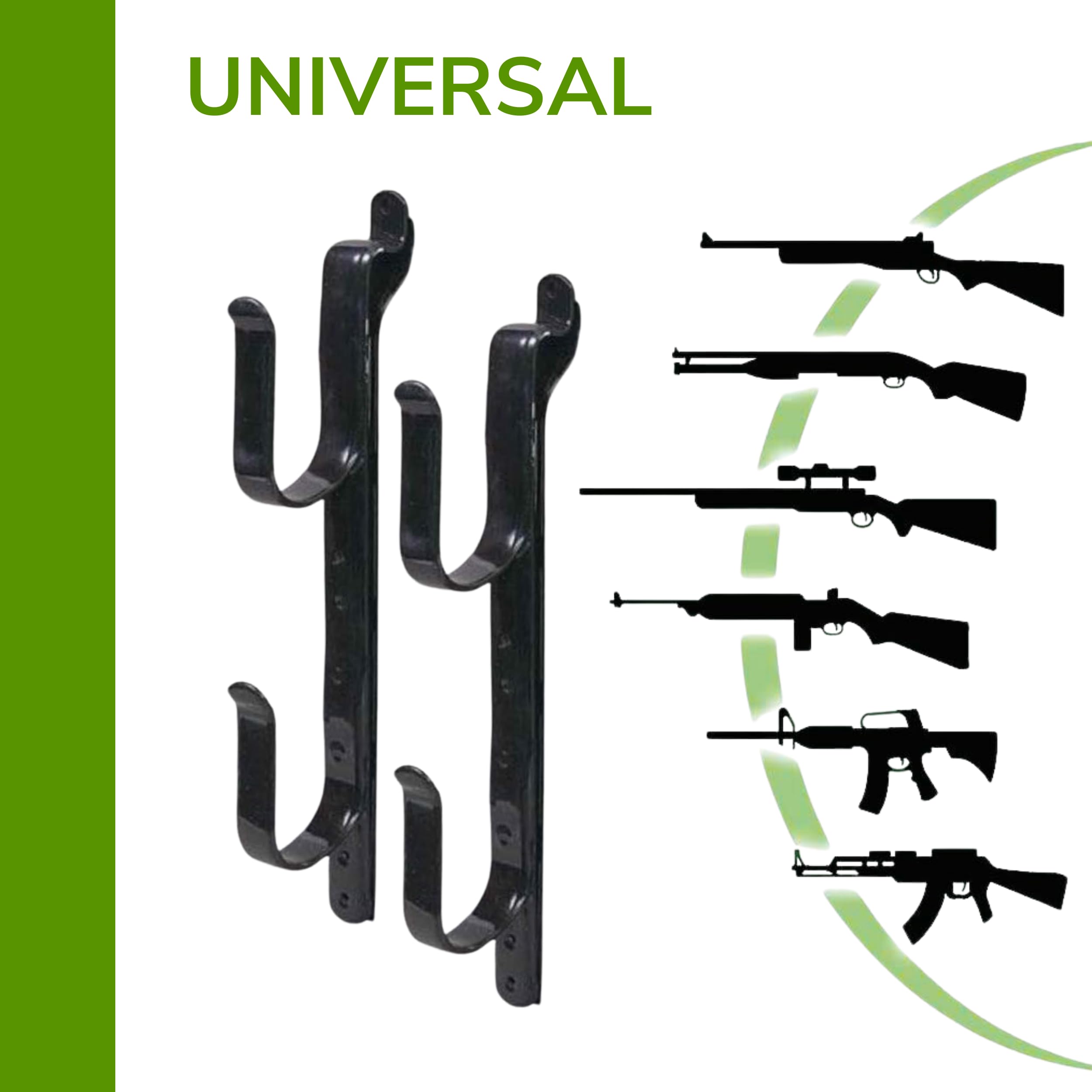 2 Stück Truck Gun Rack - Gun Rack für Wand Verstellbar 9 Zoll bis 14 Zoll LKW Bogen Rack Schwarz Metall 18500 für Bogen Angelrutenhalter