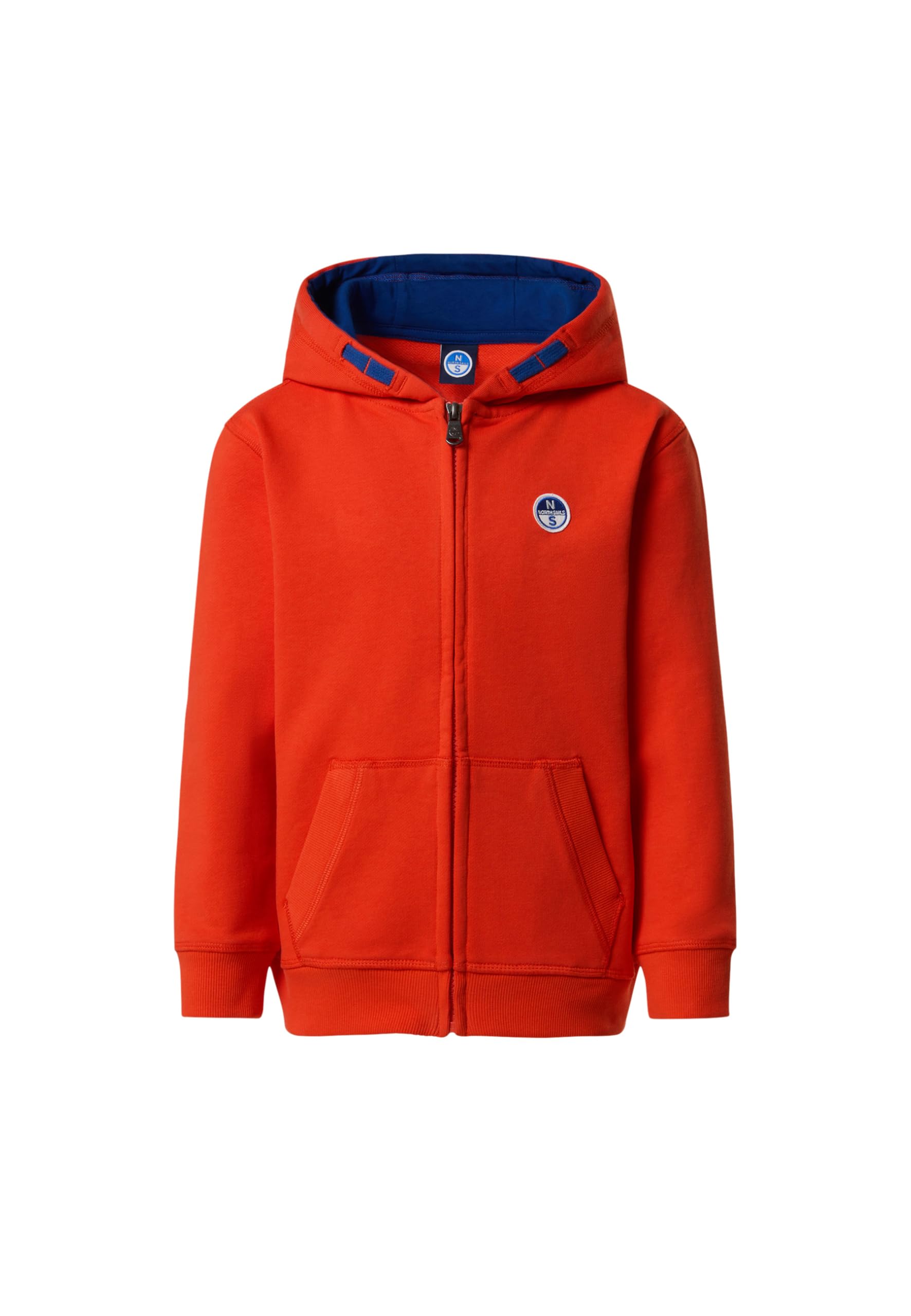 NORTH SAILS Felpa Hoodie Bambino in Cotone Bio con Zip e Logo sul Petto