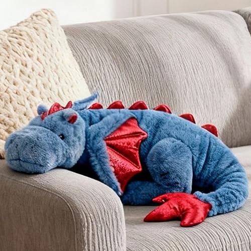 Miniatura 22 de ARELUX Peluche grande de dragón de 36 pulgadas, suave peluche de pterosaurio verde, almohada gigante de dinosaurio mullido con alas para amigos